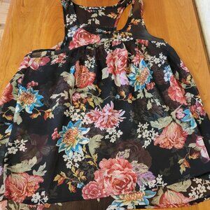 Sheer floral racer back tank